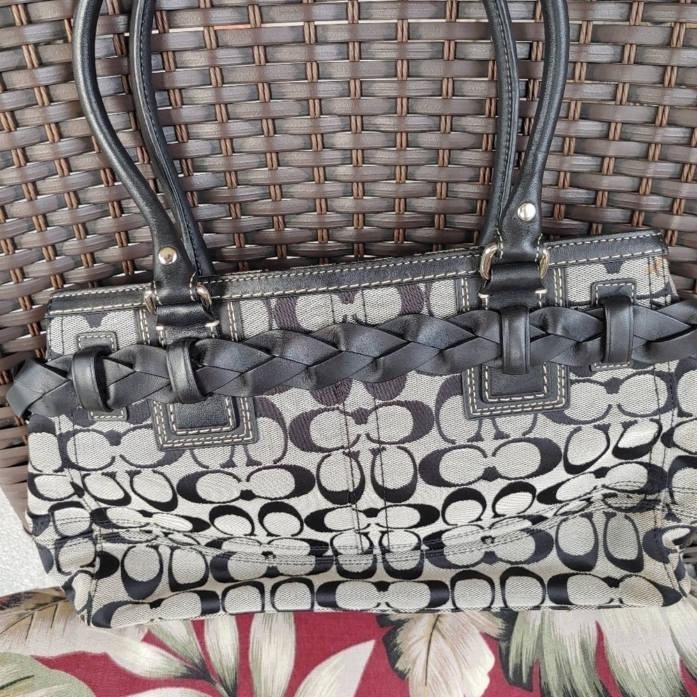 RARE Authentic Coach Vintage Hampton Signature C Handbag - Picture 3 of 9